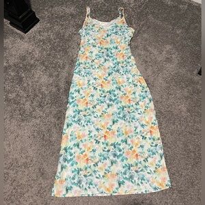 Cloth & Stone Floral Maxi Dress - Green and Yellow